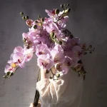 ارکیده ۸ گل لمسی صورتی
