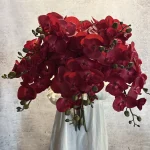 ارکیده ۸ گل لمسی قرمز